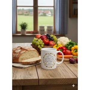 Vtg 1980s Coffee Cup " Come Lord Jesus Prayer " In German And English